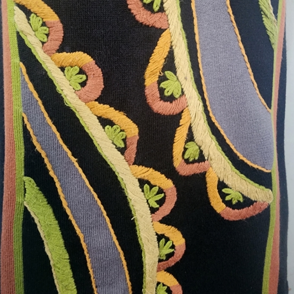 Vintage Bob Mackie Wearable Art Crewneck Embroide… - image 4